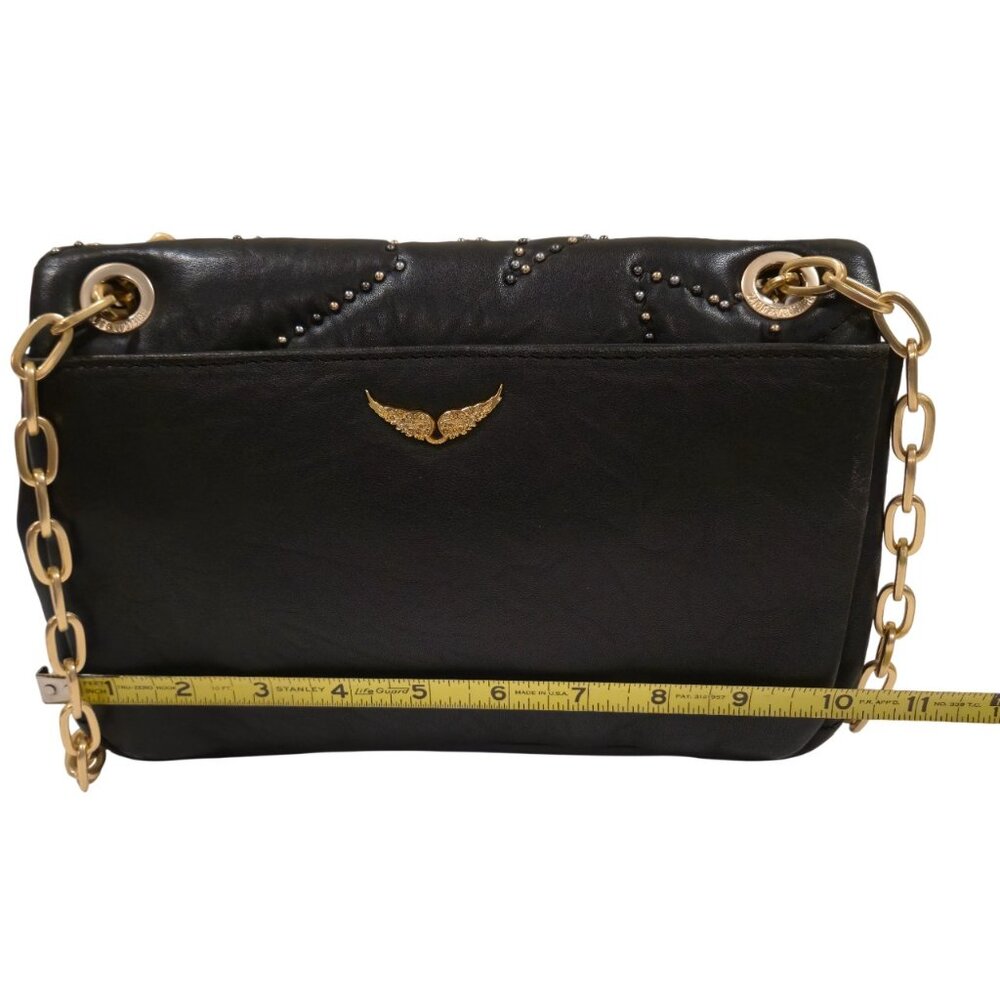 Zadig & Voltaire Ziggy Black Quilted Matelassé Clous Shoulder Bag - Picture 4 of 16